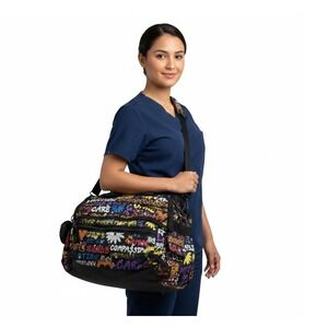 Nurse Mates Graffiti Print Nurse Bag Medical Doctor Work Tote Bag Dopamine Color